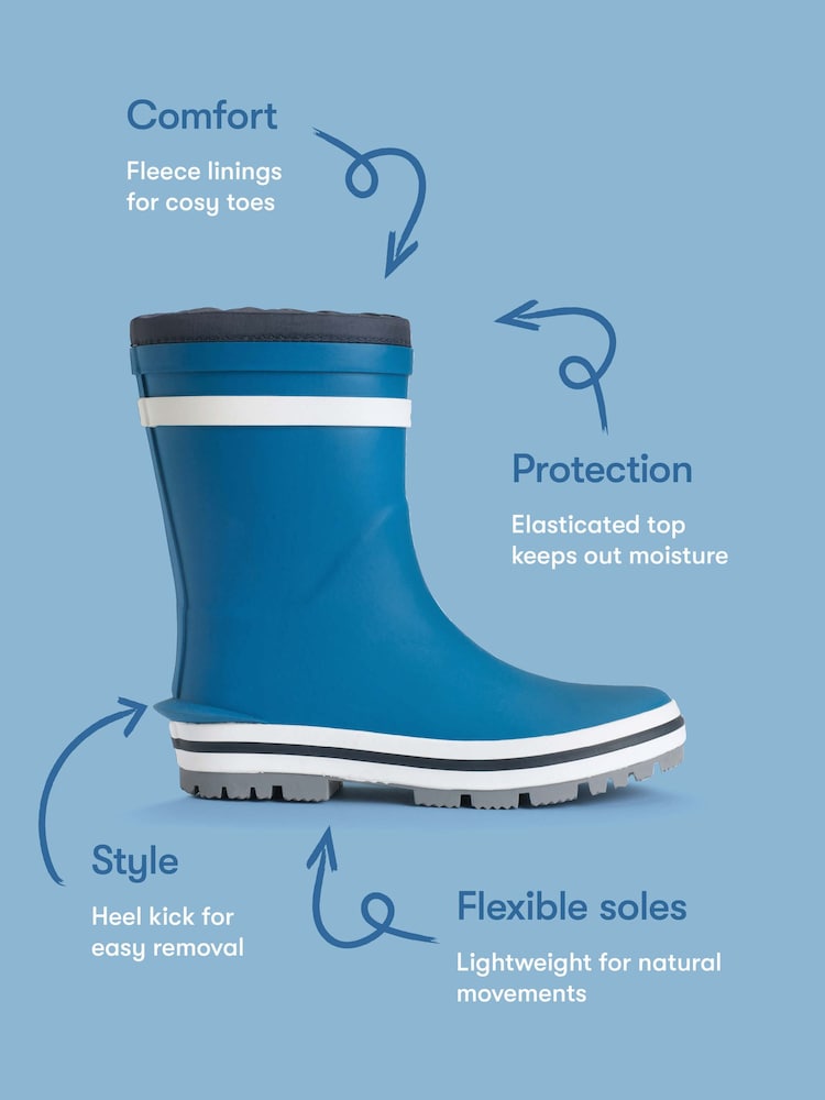 Azul - Botas de agua impermeables Start Rite Little Puddle Pull On - Imagen 7 de 7