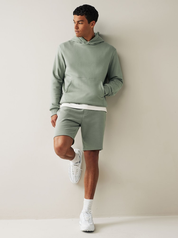 Green Soft Fabric Jersey Shorts - Image 2 of 10 Green Soft Fabric Jersey Shorts - Image 2 of 10