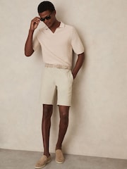 Reiss Stone Oe Hampton Cotton Chino Shorts With Stretch - Image 1 of 6