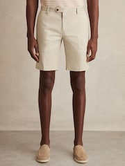 Reiss Stone Oe Hampton Cotton Chino Shorts With Stretch - Image 3 of 6