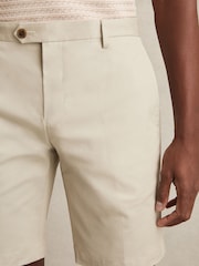 Reiss Stone Oe Hampton Cotton Chino Shorts With Stretch - Image 4 of 6