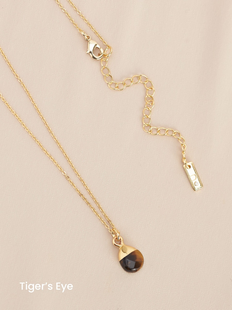 Gold Plated/Silver Plated Semi Precious Stone Necklace - Image 5 of 7