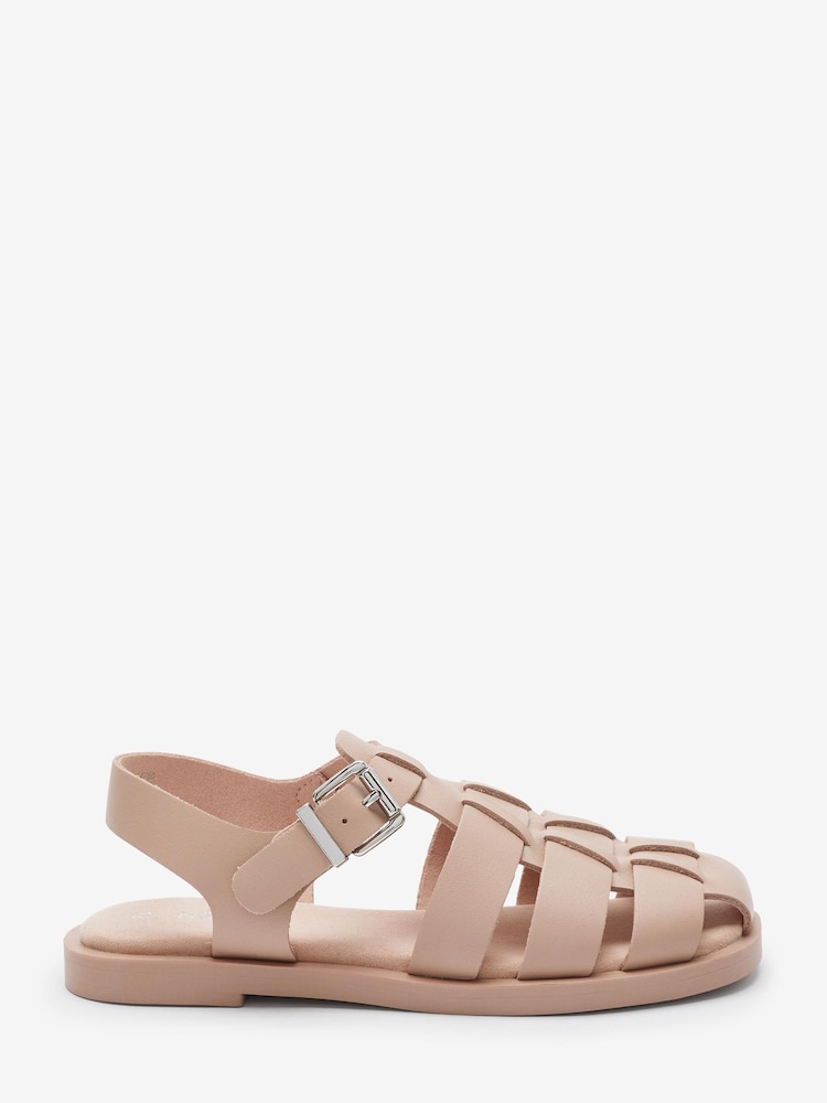 Blush Pink Leather Fisherman Sandals - Image 1 of 5 Blush Pink Leather Fisherman Sandals - Image 1 of 5