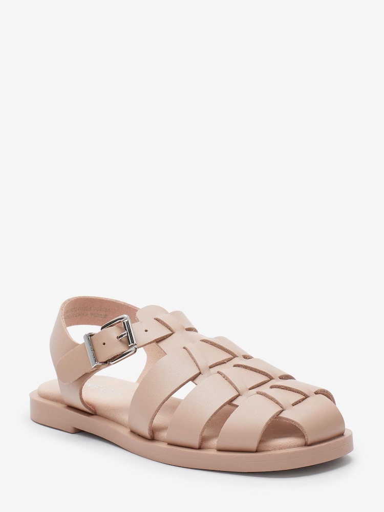 Blush Pink Leather Fisherman Sandals - Image 2 of 5 Blush Pink Leather Fisherman Sandals - Image 2 of 5