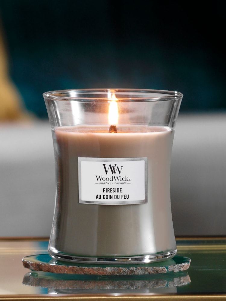 Woodwick Brown Hourglass Fireside Jar Candle - Image 1 of 2