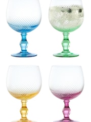 The DRH Collection Clear Clear Set of 4 Swirl Gin Glasses - Image 1 of 3