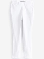 White Cropped Denim Jersey Leggings - Image 5 of 5