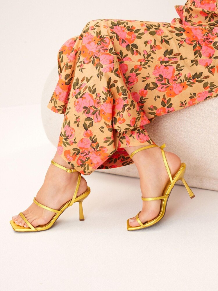 Yellow Gold Regular/Wide Fit Forever Comfort® Triple Strap Sandals - Image 1 of 7