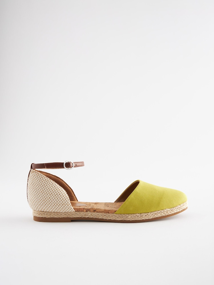 Lime Green Closed Toe Ankle Strap Espadrille Shoes - Image 2 of 6 Lime Green Closed Toe Ankle Strap Espadrille Shoes - Image 2 of 6