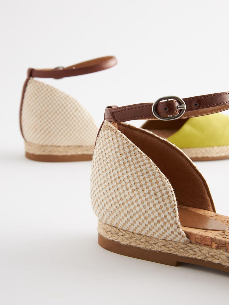 Lime Green Closed Toe Ankle Strap Espadrille Shoes - Image 6 of 6