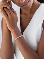 Beaverbrooks Sterling Silver Cubic Zirconia Mutli Coloured Slider Bracelet - Image 3 of 3