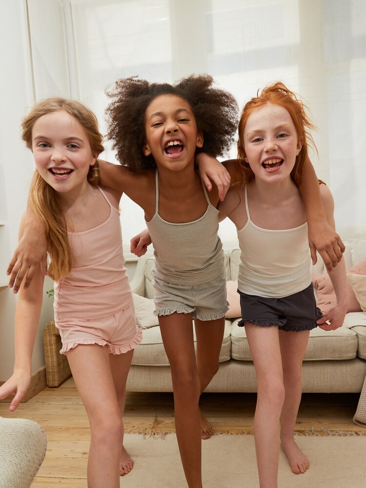 Noir/blanc/rose - Lot de 3 pyjamas courts cami (3-16 ans) - Image 1 de 4