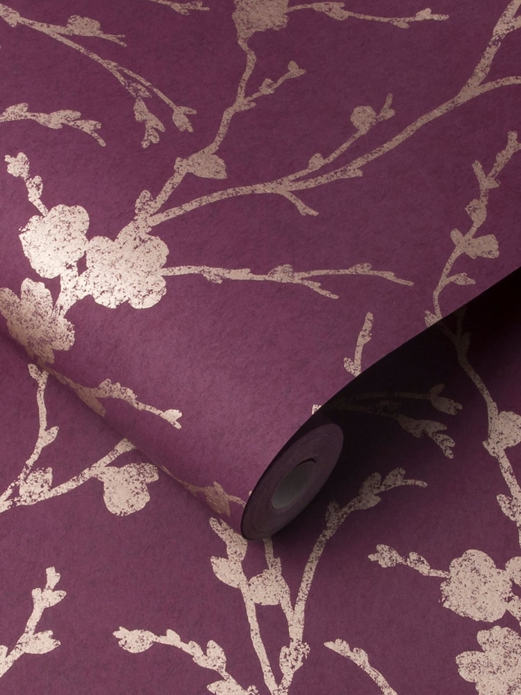 Graham & Brown Purple Meiying 10M Wallpaper - Image 3 of 3
