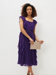 Phase Eight Purple Bailey Pleated Dress - Image 1 of 9