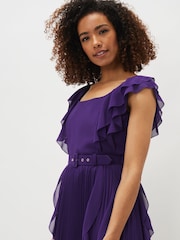 Phase Eight Purple Bailey Pleated Dress - Image 4 of 9