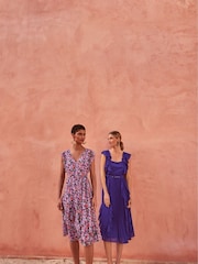 Phase Eight Purple Bailey Pleated Dress - Image 8 of 9