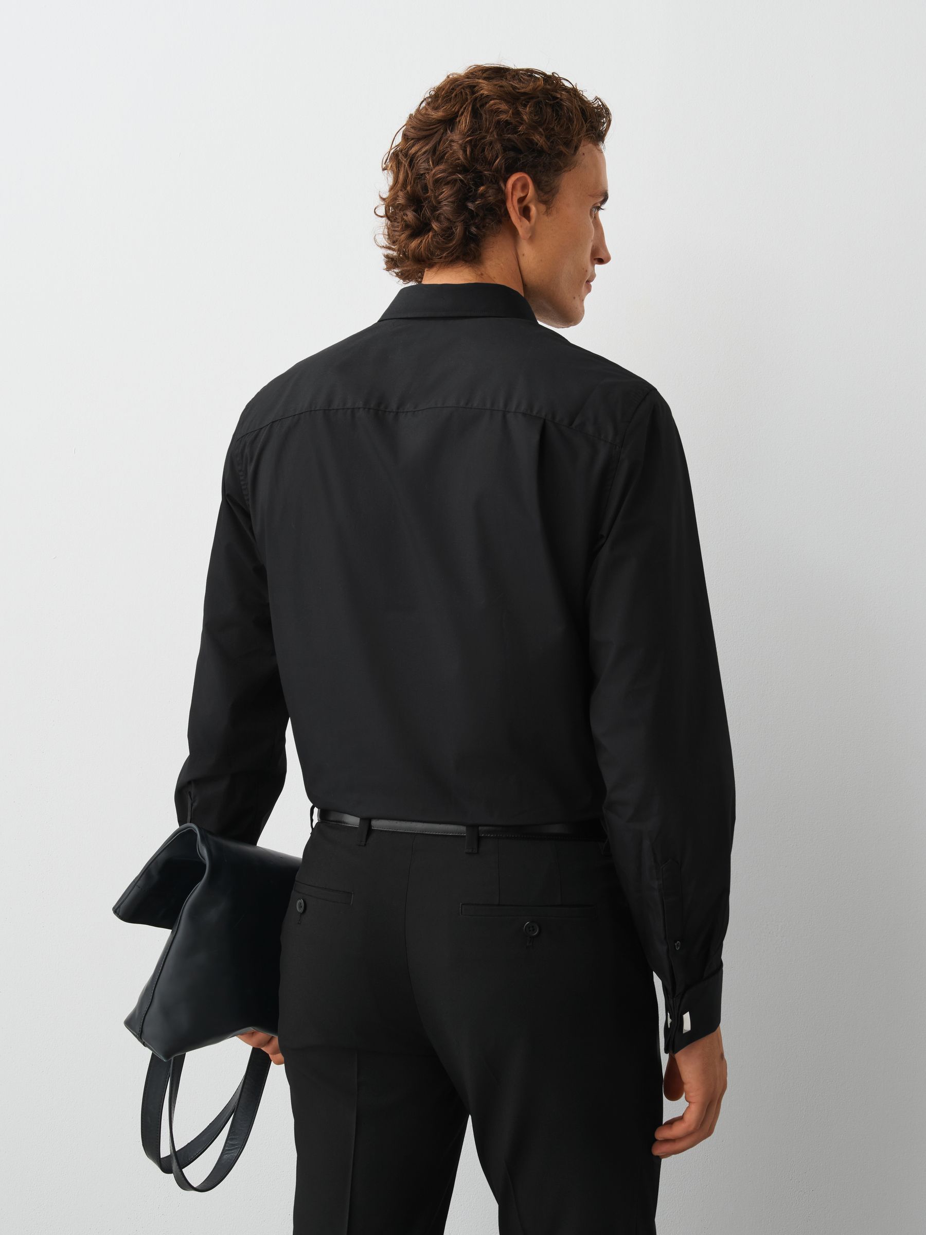 Buy Black Regular Fit Easy Care Double Cuff Smart Shirt from Next USA