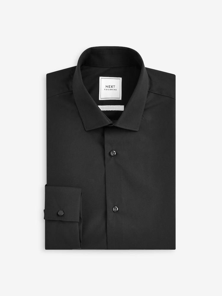 Noir - Ajustement régulier - Easy Care - Chemise intelligente à double poignet - Image 4 of 6