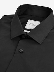Black Regular Fit Easy Care Double Cuff Smart Shirt - Image 5 of 6