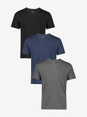 BOSS Black/Blue/Grey Classic 100% Cotton T-Shirts 3 Pack - Image 1 of 11