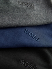BOSS Black/Blue/Grey Classic 100% Cotton T-Shirts 3 Pack - Image 10 of 11