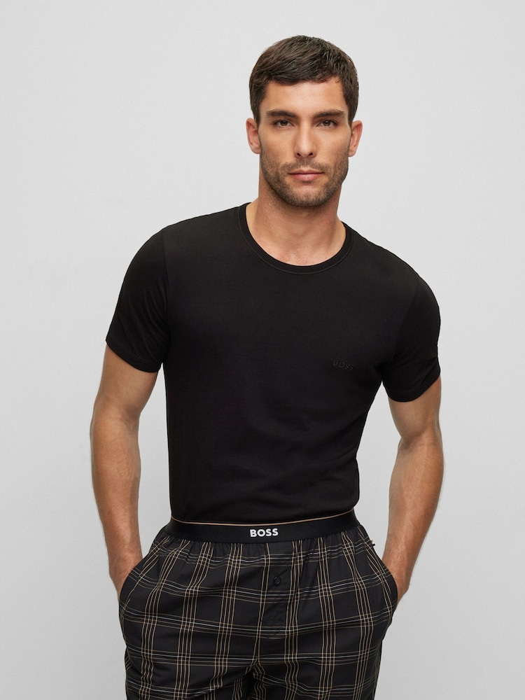 BOSS Black/Blue/Grey Classic 100% Cotton T-Shirts 3 Pack - Image 2 of 11
