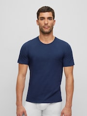 BOSS Black/Blue/Grey Classic 100% Cotton T-Shirts 3 Pack - Image 4 of 11