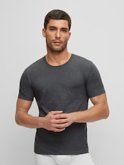 BOSS Black/Blue/Grey Classic 100% Cotton T-Shirts 3 Pack - Image 5 of 11