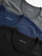 BOSS Black/Blue/Grey Classic 100% Cotton T-Shirts 3 Pack - Image 9 of 11