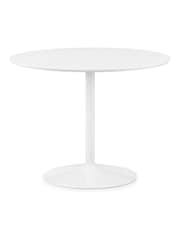 Julian Bowen White Blanco Round Compact 4 Seater Dining Table - Image 2 of 4