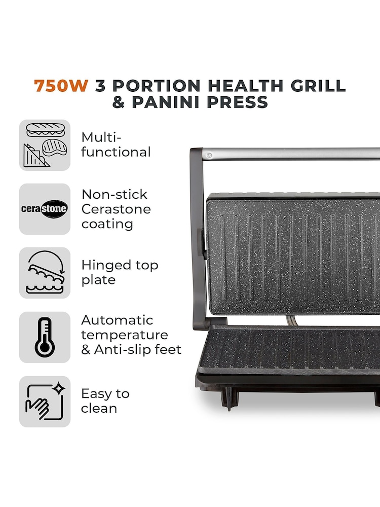 Tower Silver 750W Panini Grill - Image 2 of 8