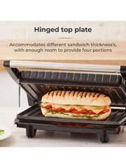 Tower Silver 750W Panini Grill - Image 5 of 8