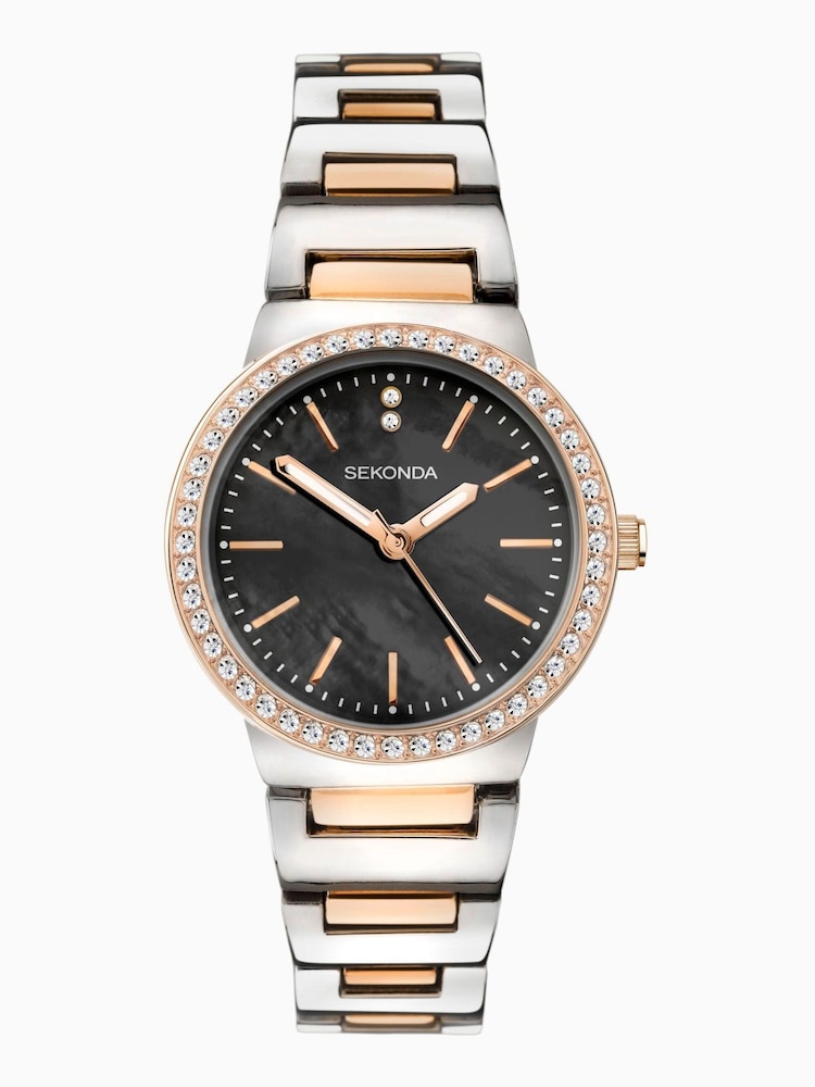 Sekonda Ladies Black Two Tone Bracelet Watch - Image 1 of 5