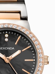 Sekonda Ladies Black Two Tone Bracelet Watch - Image 4 of 5