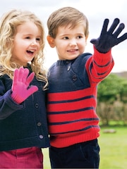 JoJo Maman Bébé Fuchsia Plain Knitted Gloves - Image 2 of 2