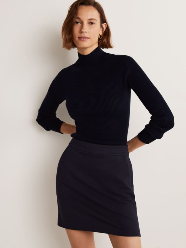 Boden Blue Jersey A-line Mini Skirt - Image 1 of 6