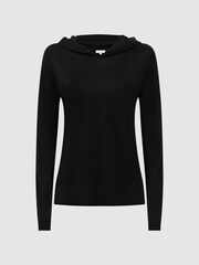 Reiss Black Emilia Long Sleeve Hoodie - Image 2 of 5