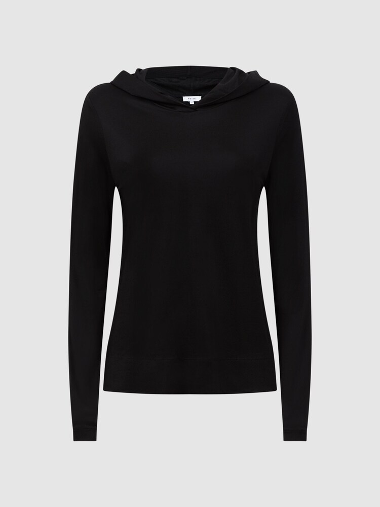 Reiss Black Emilia Long Sleeve Hoodie - Image 2 of 5
