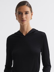 Reiss Black Emilia Long Sleeve Hoodie - Image 3 of 5
