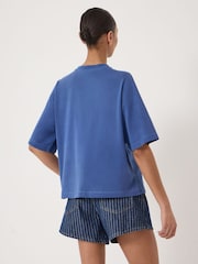 Hush Blue Salty Graphic Washed Cotton T-Shirt - Image 4 of 6