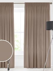 Natural Putty Montero Velvet Made To Measure Curtains - Image 1 of 9