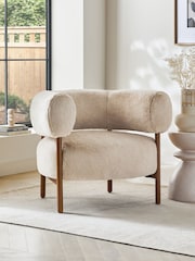 Oslo Faux Fur Natural Aleia Accent Chair - Image 1 of 8