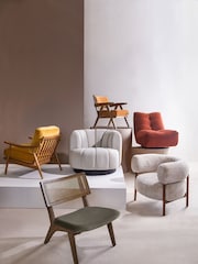 Oslo Faux Fur Natural Aleia Accent Chair - Image 2 of 8