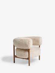 Oslo Faux Fur Natural Aleia Accent Chair - Image 4 of 8