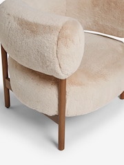 Oslo Faux Fur Natural Aleia Accent Chair - Image 7 of 8