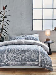 French Connection Blue Aurora 200 Thread Count Duvet Cover and Pillowcase Set - Image 1 of 5