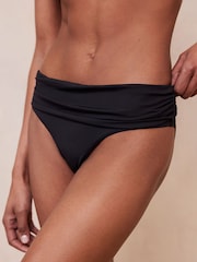 Mint Velvet Black Roll top Bikini Briefs - Image 1 of 4