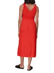 Whistles Red Hanna Tie Shoulder Dress - Image 2 of 4