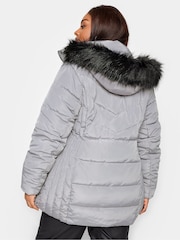 Yours Curve Grey Puffa Short Jacket - Image 2 of 4