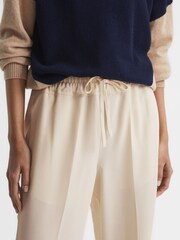 Reiss Cream Hailey Wide Wide Leg Pull On Trousers - Image 4 of 6